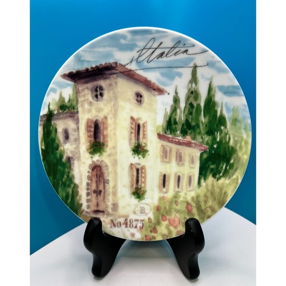 Pier 1 Appetizer Plates Porcelain Italian Villa Scenes 6" Discontinued Set of 3 - Picture 1 of 6